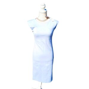 New! 🩵Elegant powder #blue midi 👗 dress🩵! #graduation #interview wear